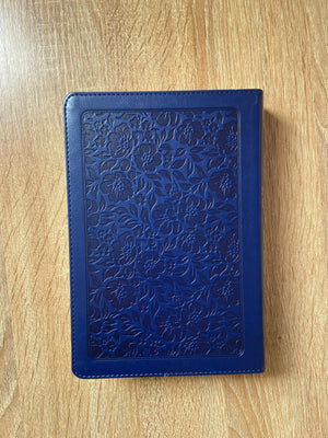 Biblia RVR60 letra grande con referencias - Azul marino